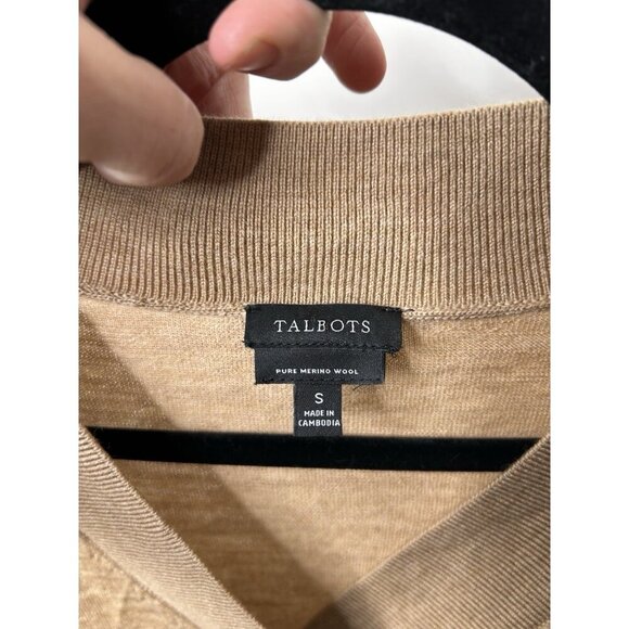 Talbots Womens 100% Merino Wool V Neck Sweater Lightweight Brown Size Small - Picture 8 of 9